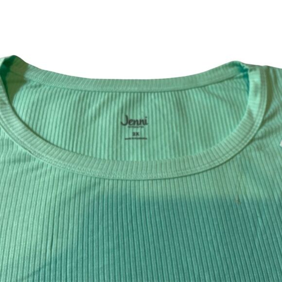 Jenni intimates  ribbed blouse  for women  Size 2X color green - Picture 4 of 7